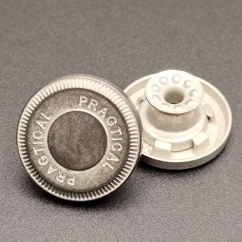 17MM Round Metal Shank Button for Denim Jackets & Overalls