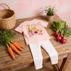 Girl Summer Cotton Cartoon Twopiece Set With Tshirt And Pants For Kids