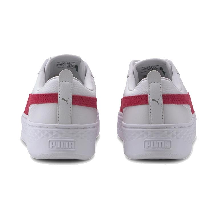 (WMNS) PUMA Smash Platform Кожаные 'Белый Яркая Роза' Женские 366487-20