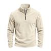 Mens Fleece Sweatshirt Winter Warm Loose Fit Casual Stand Collar Zip Up Top