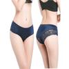 4pcs Satin Floral Lace Seamless, Soft & Stretchy Intimates Comfortable, Breathable Panties for Perfect Flower-Embroidered Womens Lingerie Set
