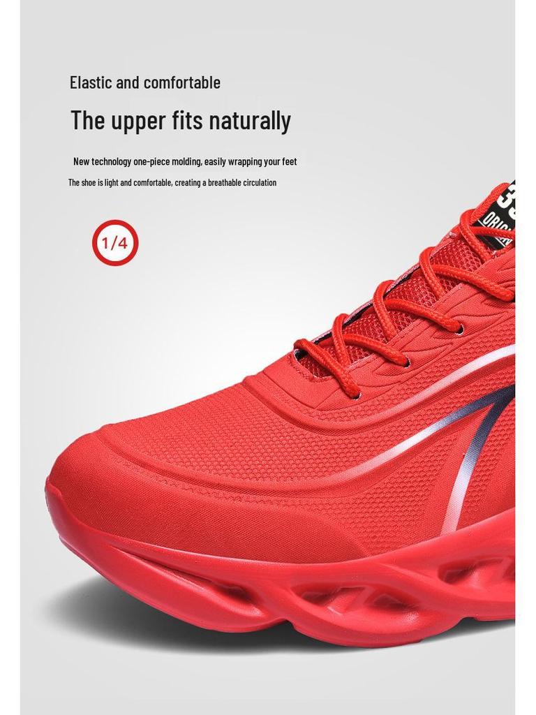 Men's Cross-Border Korean Style Running Shoes - Breathable, Casual Lace-up Sports Footwear