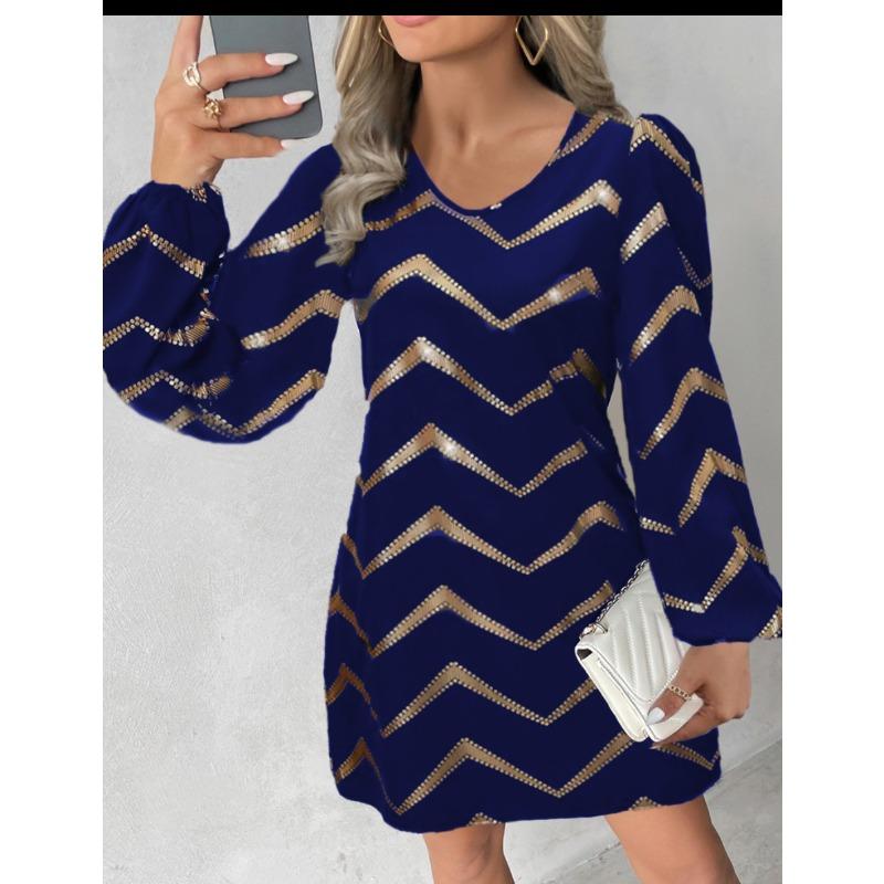 YYFS Women's Fashion Spring Autumn Long Sleeve U-Neck Casual Dresses
