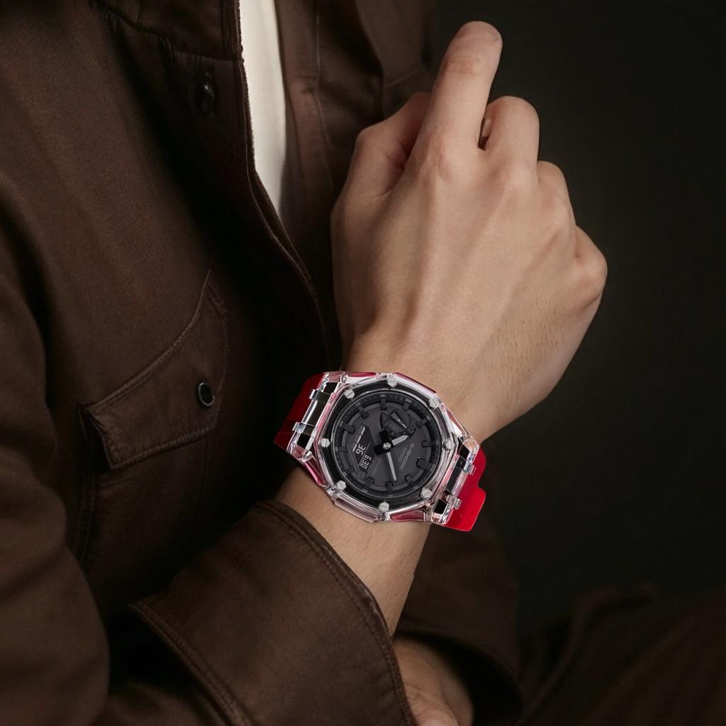 Casio Unisex Řada s duálním displejem Liquid Crystal/Analog Černé hodinky GA-2100-1A1(Watch4--)