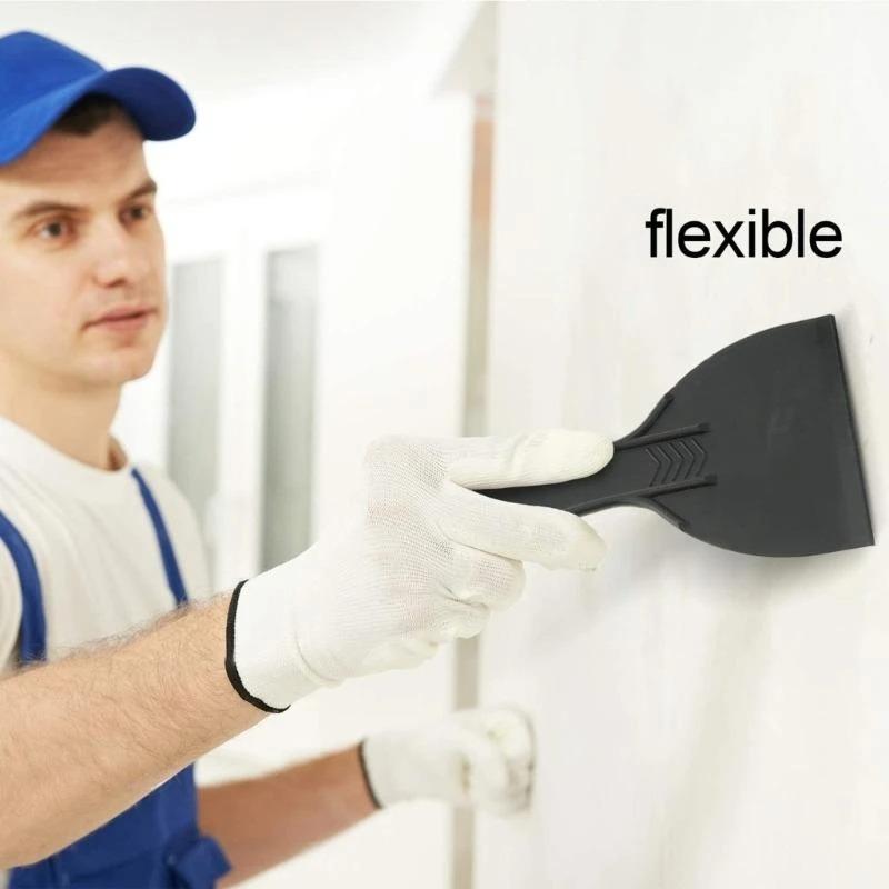 Plastic Putty Knife Set Plastic Putty Knives Flexible Paint Scrapers Tool Plastering Tool  for Patching,Spackling,Wallpaper