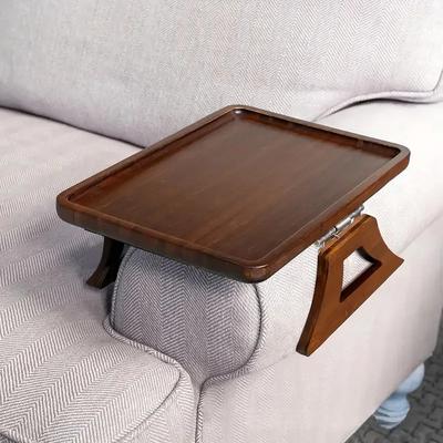 Holz-Sofa-Armlehnen-Tablett Rechteckiger Sofa-Beistelltisch-Tablett Praktisches TV-Snack-Tablett für Fernbedienung Wein Getränke Snacks Telefon