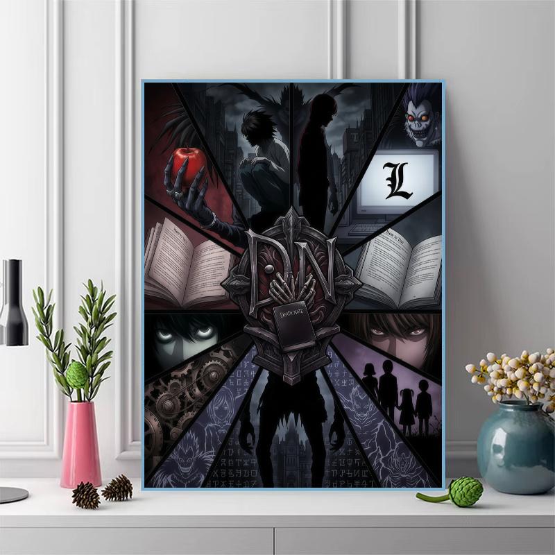 Death Note Symbol & Ritual Art Set Pattern 3pcs 100% Round Full Drill 5D DIY Diamond Painting Embroidery Cross Stitch Rhinestone Décor