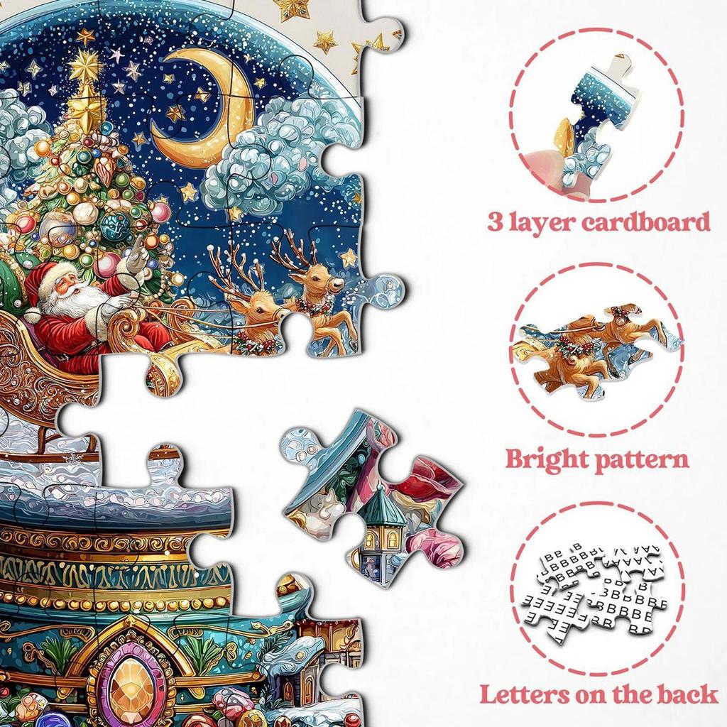Christmas Snow Globe Puzzle Winter Scene Crystal Ball Decor Colorful Festive Activities Bedroom Fireplace Family Home Decor