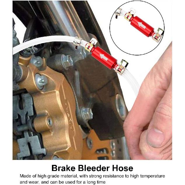 2 Pack Brake Bleeder Hose for Motorcycle Car with One Way Check Valve Tube 6MM Universal Brake Bleeding Tool Kit for Hydraulic System Bleeding, Car