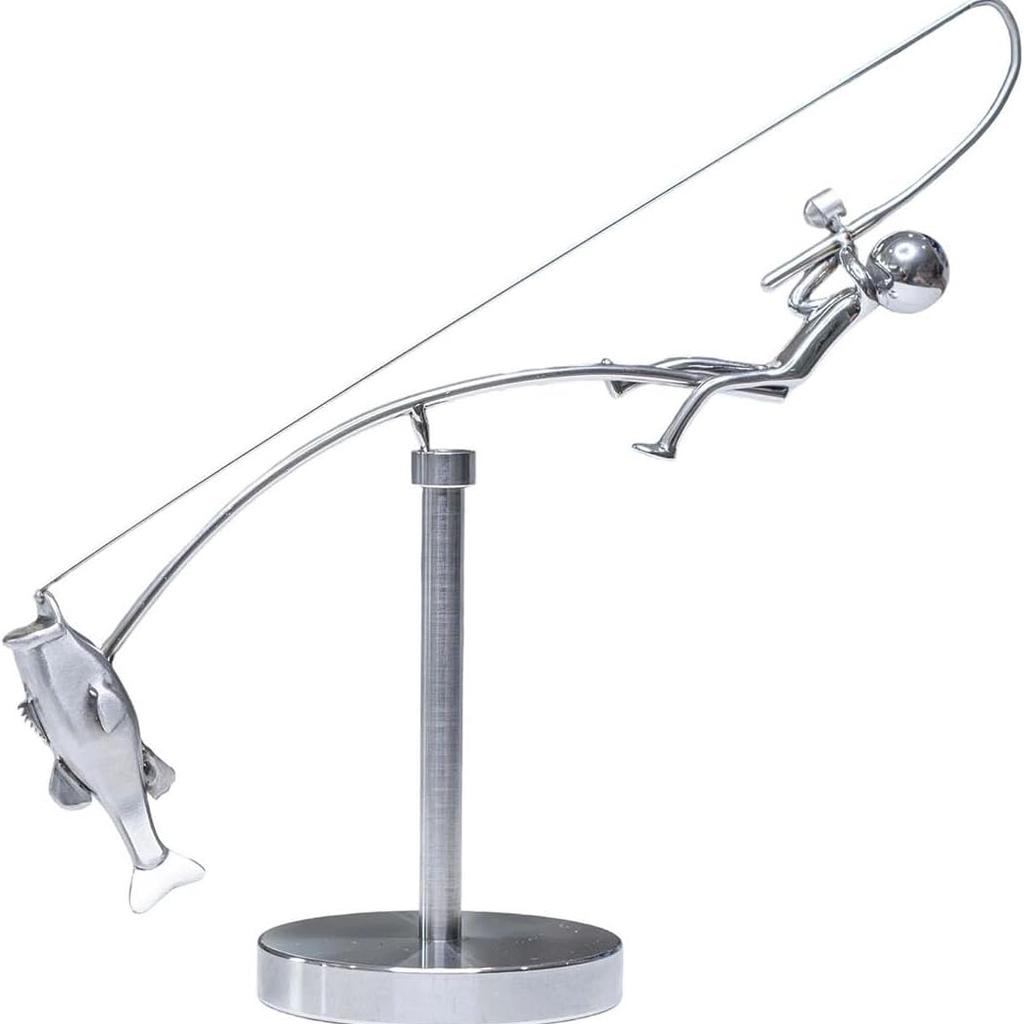 Rybář Ocelová Balanční Socha Hračka Kinetické Umění Tumbler Kinetický, Balancující Dekompresivní Věda Psychologie Domov Kancelář Hračka Stolní Dekorace