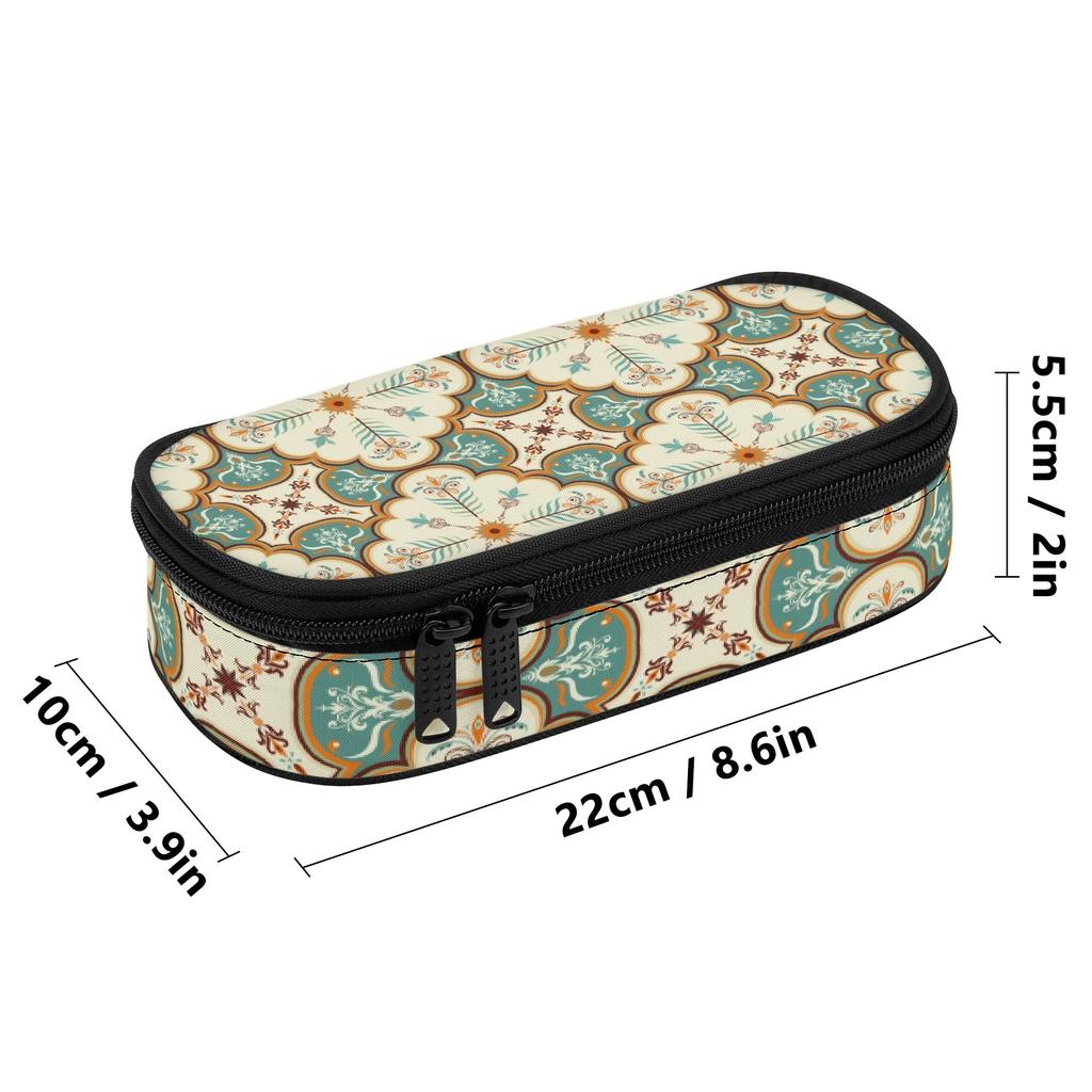 Pen Case Secure Zipper Closure Roomy Interior 300D Polyester with Main Compartment Mesh Pocket and Pen Slots for School and Study