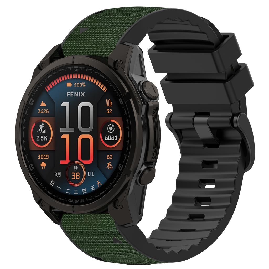 Silikon+Nylon Armband für Garmin Uhr Fenix 8 51/47mm 7/6 7x 6x Band für Forerunner 955 965 für Quatix Smartwatch Sportarmband