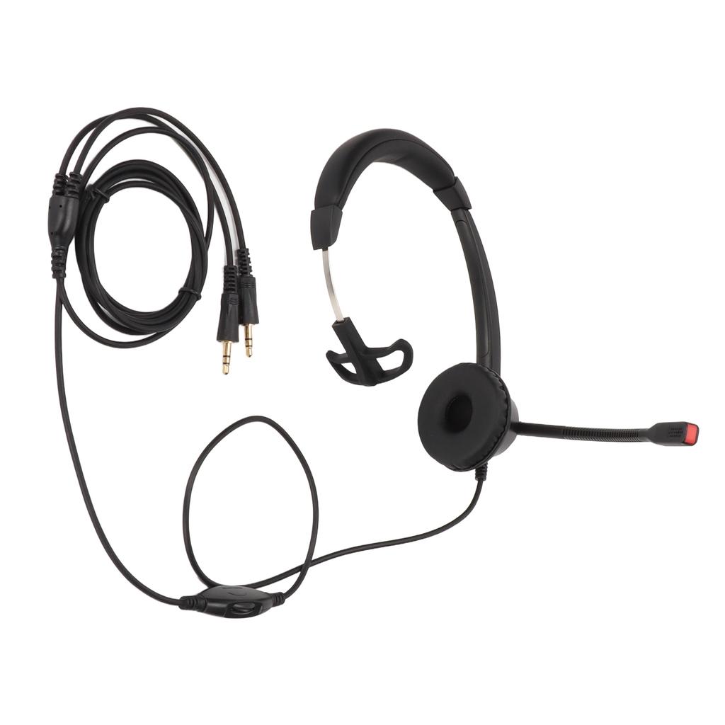 3.5mm Monaural Headset 3 Section Dual 3.5mm Plug PC Business Headset Supports Call And Speaker Volume Adjustment