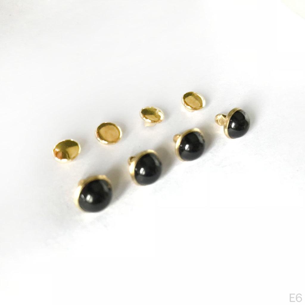 50 Set Bag Studs 7.5mm Dome Rivets Belt Strap Fastener DIY - Black
