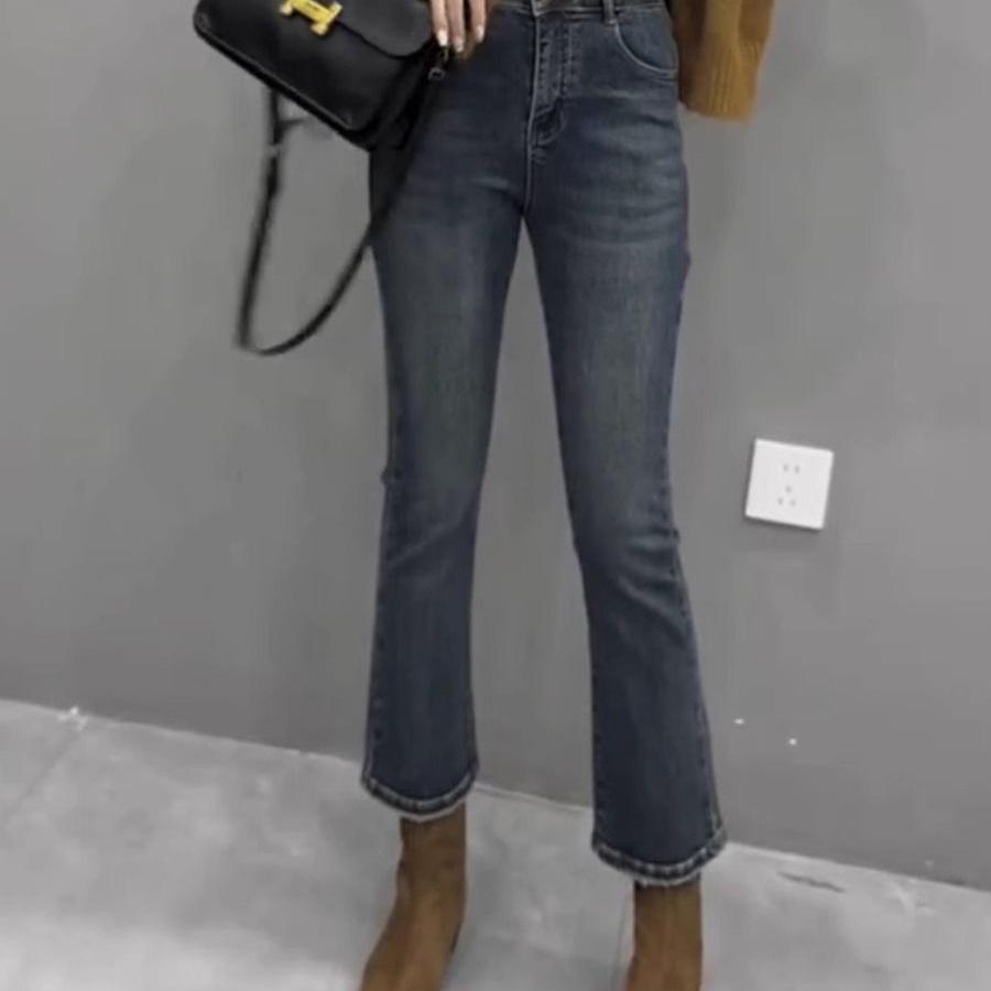 Women's Plus Size High Waist Fleece-Lined Slimming Flare Jeans - Autumn/Winter
