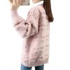 Knitted Cardigan Women's Contrast Color Loose Outer Wear Towel Embroidered Hook Flower Sweater Women's Jacket