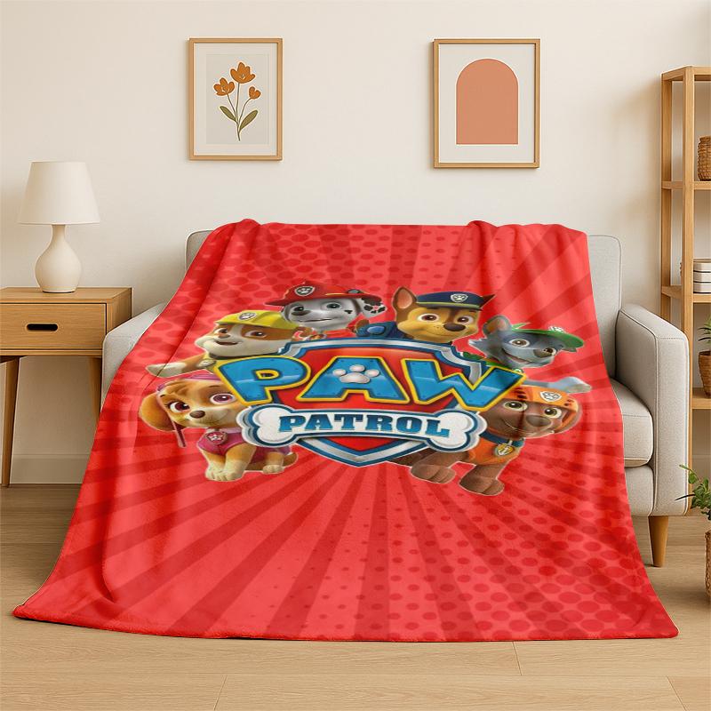 Cartoon P-Patrol Cute Dog Flannel Blanket Soft Warm Throw Blanket for Bedroom Living Room Bed Travel Camping Picnic Gift kids