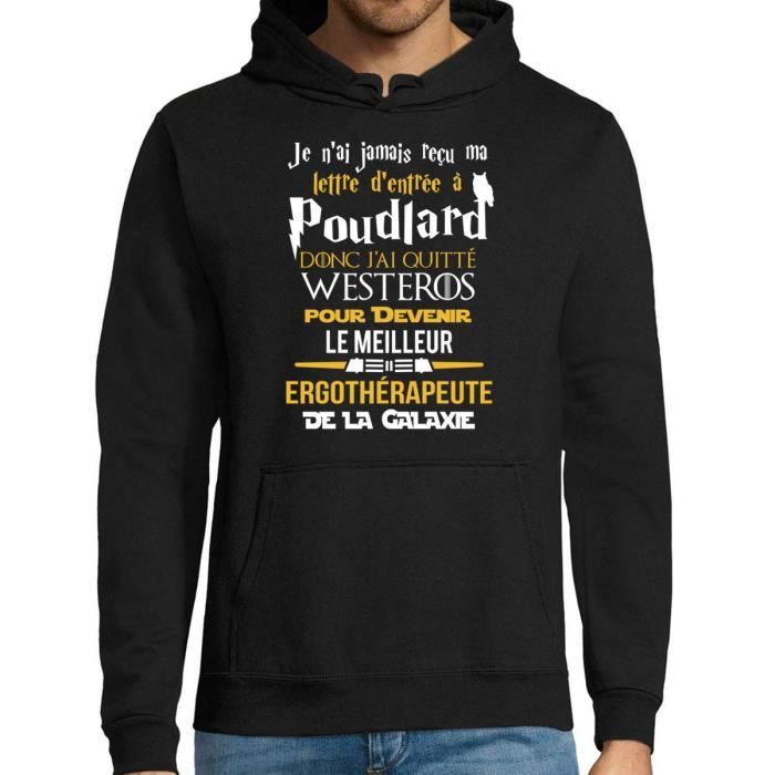 Sweat à capuche - Geek Fans Poudlard - Noir - Manches longues - Col capuche