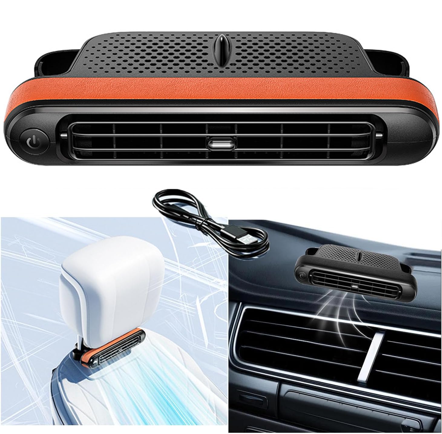 

Car Fan, Seat Fan, Headrest, Car Fan, USB Powered, 3 Level Air Flow Adjustment, коричневий