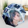 1pc   Kpop Umbrella Portable Folding Umbrella Iron Frame Hole Bone Structure Outdoor Home Umbrella