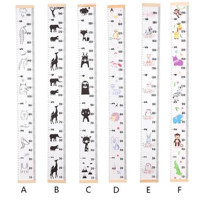 1Pc Stylish Nordic Children Height Ruler Canvas Hanging Dual Use Growth Chart Kids Room Wall Decor