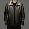 Genuine Leather Fur One Leather Jacket Men's Short Leather Jacket Men's Winter In The Young Padded and Thickened Jacket
