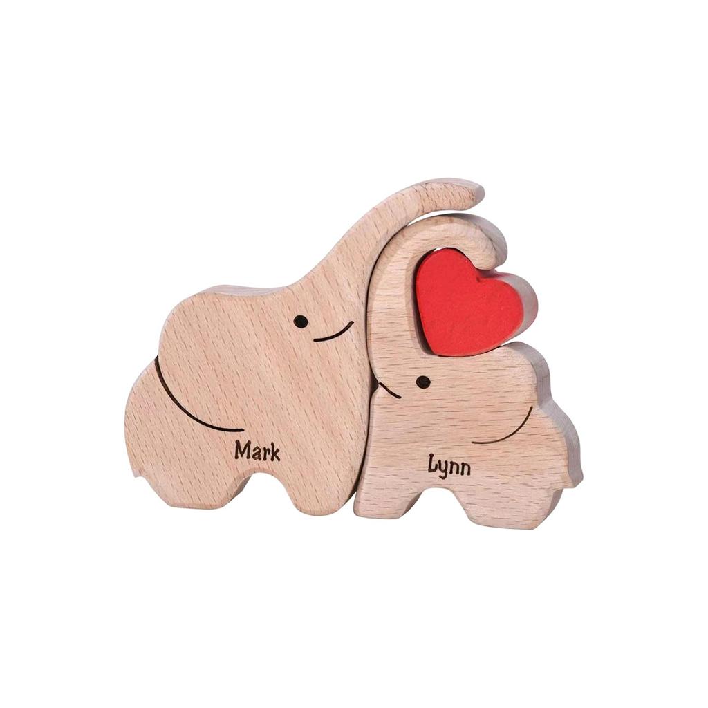 Family Wooden Sculpture Crafts Decoration Wood Carving Living Room Tabletop Ornament
