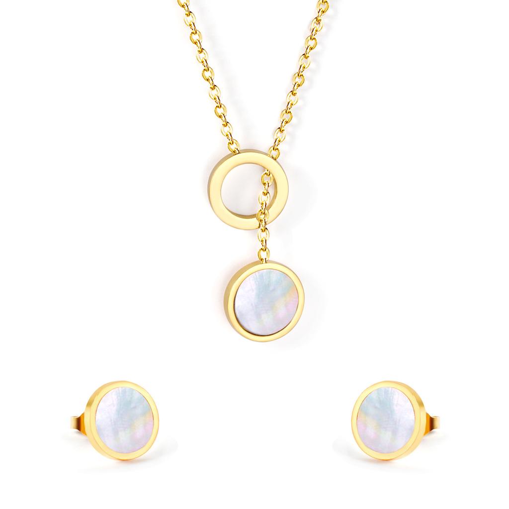 Shell Earrings And Necklace Set Simple Luxury Versatile Fashion Jewelry Suite