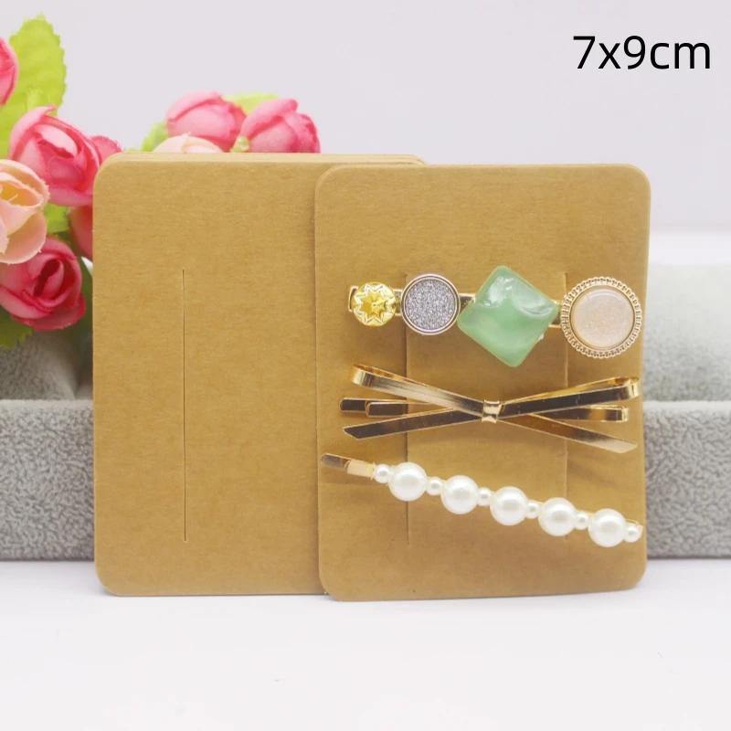50pcs white/black/kraft paper series hair clip necklace packaging card