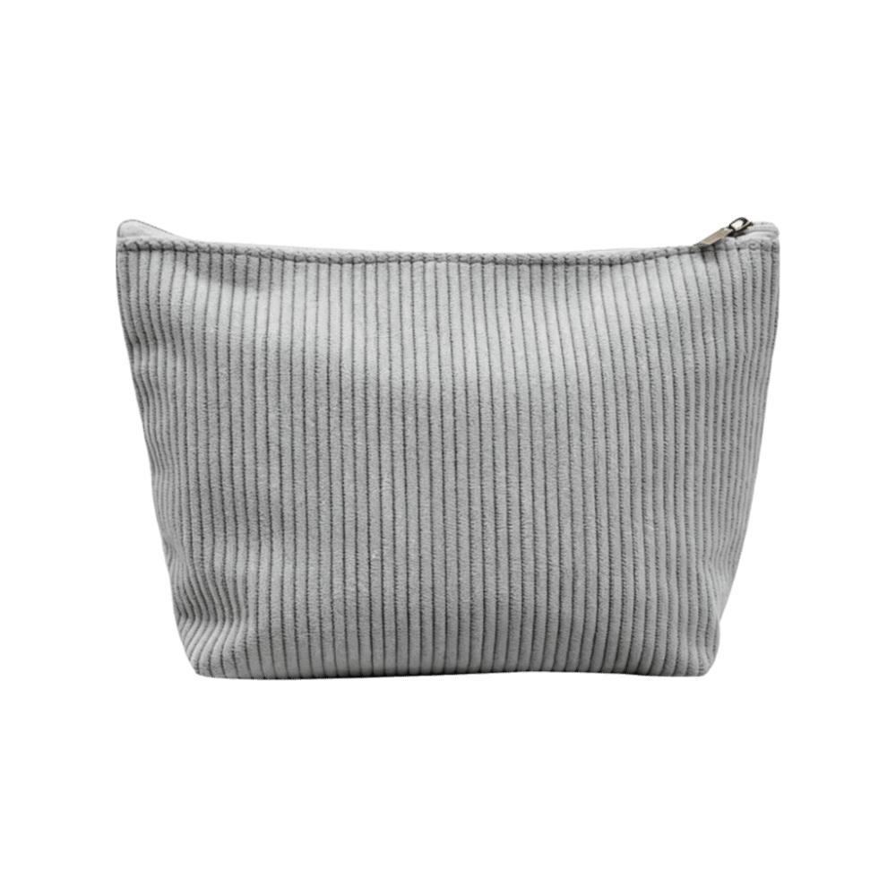 Durable Corduroy Cosmetic Organizer Pouch Portable Zipper Toiletry Bag Storage Bag Travel Use
