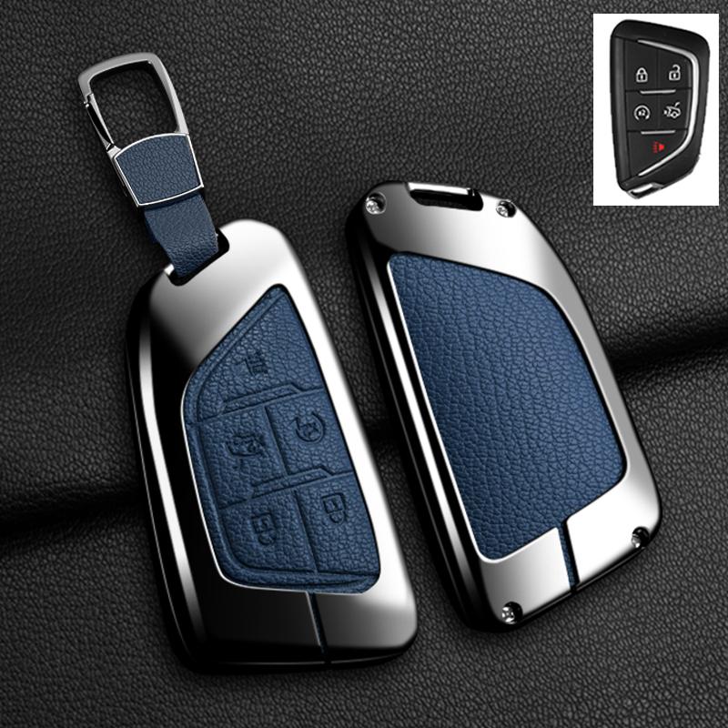 Schlüsselanhänger Abdeckung Hülle Für Cadillac Für GMC Sierra Yukon 2023 2024 Für Chevrolet Silverado 1500 Suburban Tahoe Legierung Leder Schlüsselanhänger