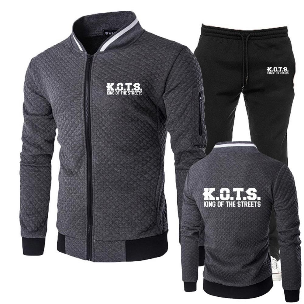 Neues Slim Fit Anzug für Herren für Box- und Kampfsport, Lässiges und Modisches Reißverschluss Jacke+Hosen Set