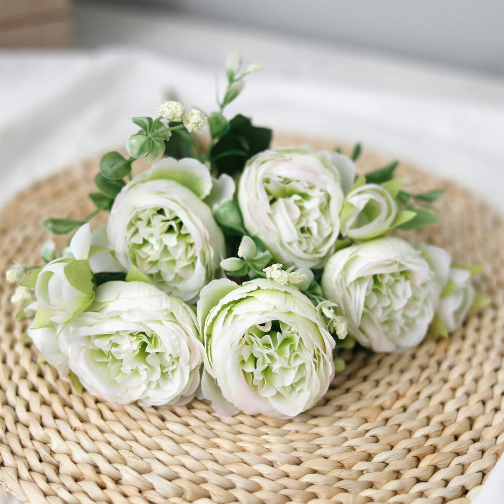 30cm Rose Artificial Flower for Decoration Fake Flowers Silk Peony Faux Bouquet Arrangements for Home Bridal Wedding Party Table