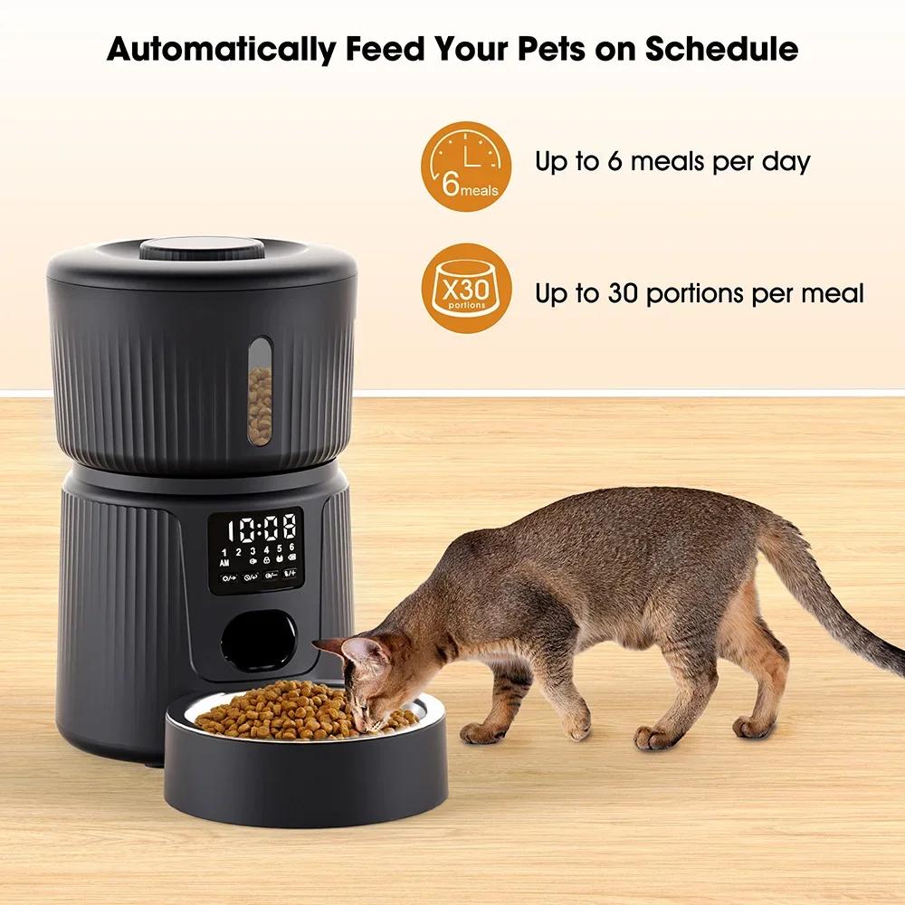 3L Button Smart Automatic Pet Feeder with Steel Bowl Can Timing for Dog Cat Auto Feeding Bowl Pet Dry Food Dispenser