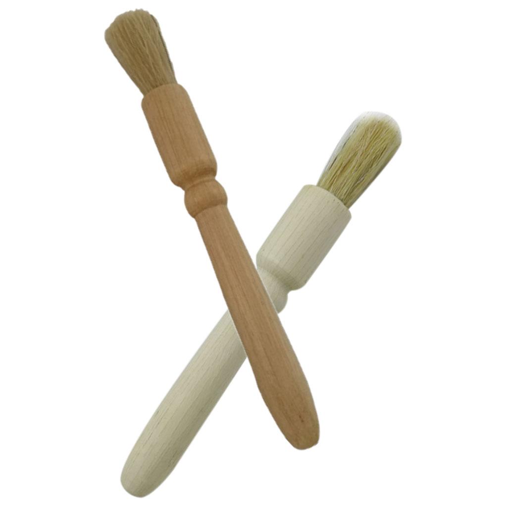 Supply Coffee Brush Natural Bristles Wooden Handle