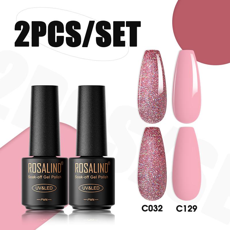 

Набір гелів для нігтів ROSALIND Яскравий колір Soak Off УФ-гель Лак для нігтів Основа Верхнє покриття Напівперманентний лак для нігтів Гель-лак Лак Гібридний дизайн нігтів