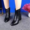 Brand Women Boots Chunky Chelsea High Boots Women 2024 New High Heels Shoes Designer Sexy Women Ankle Boots Big Size Botas Mujer