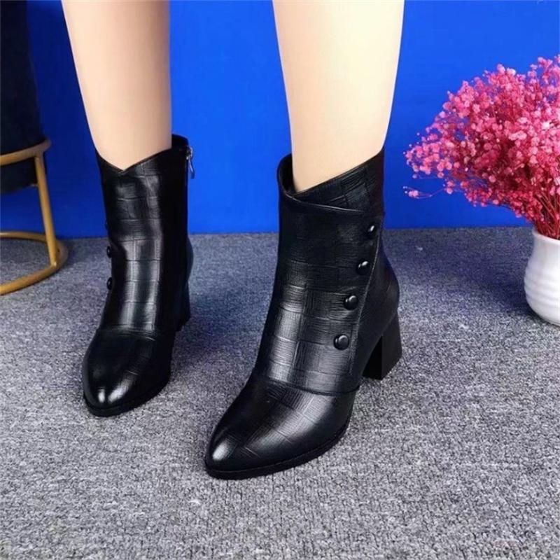 Brand Women Boots Chunky Chelsea High Boots Women 2024 New High Heels Shoes Designer Sexy Women Ankle Boots Big Size Botas Mujer