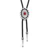 JMXD Turquoise Bolo Tie Long Necklace Celtic Pattern HipHop Street Style Fashion Accessory Statement Pendant for Men