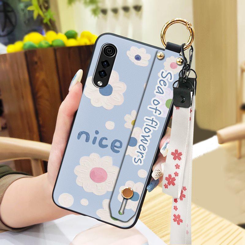 Wrist Strap Flower Phone Case For LG Velvet 4G/5G Shockproof Waterproof Soft Case Fashion Design Anti-dust Kickstand