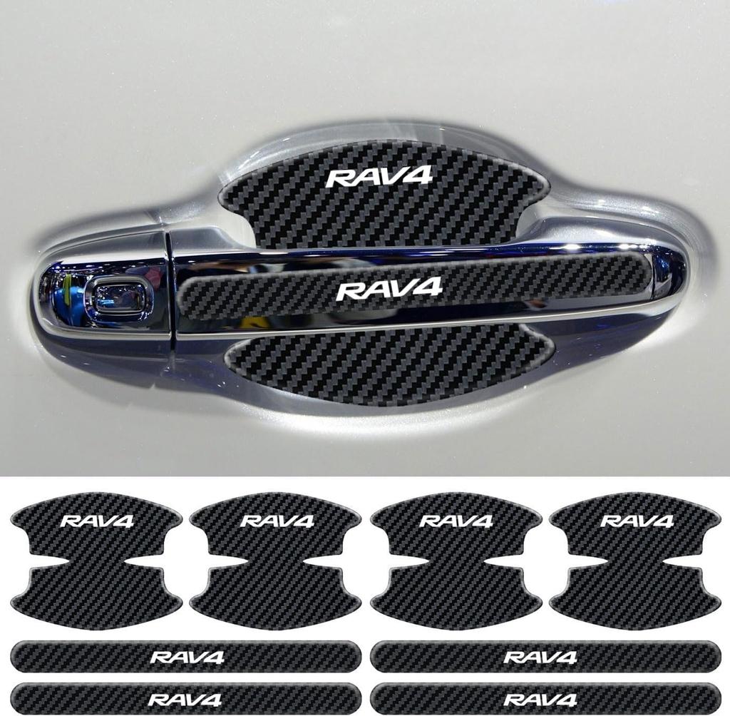 RAV4 Door Handle Car Door Compatible with RAV4 PHV XA50 Series Latest Carbon Car Door Handle Scratch Protection Car Door Guard Paint Scratch Car Door