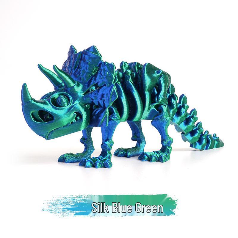 Eco-Friendly 3D Printed Dragon and Triceratops Dinosaur Skeleton Ornament Toy Figurine