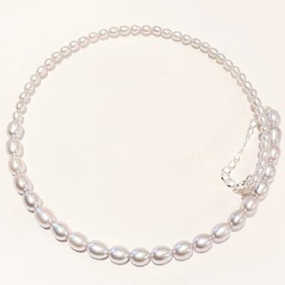 Dfarbe srebrny naturalny biały naszyjnik choker z żyrandolem z pereł słodkowodnych