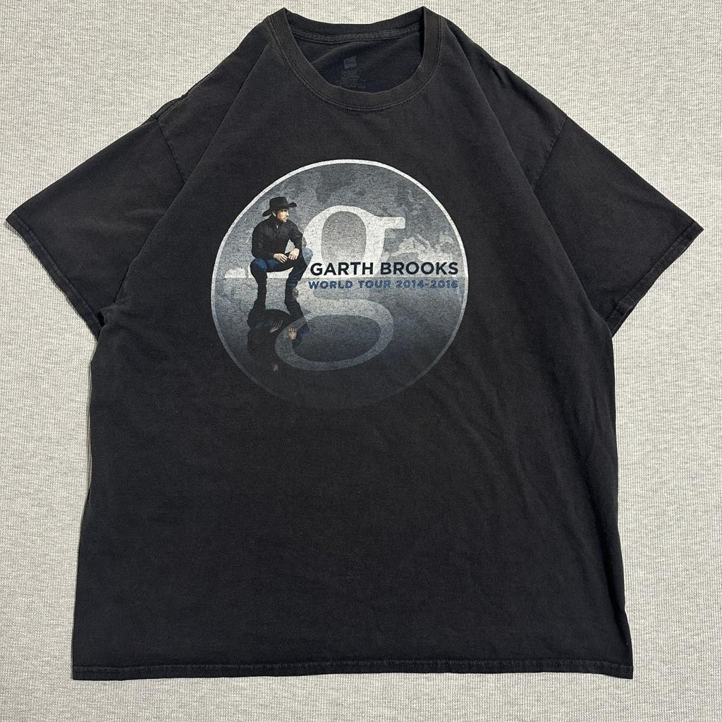Garth Brooks World Tour 2014-16 Faded Black Concert Band Tee Country Men's 2XL Unisex T-Shirt