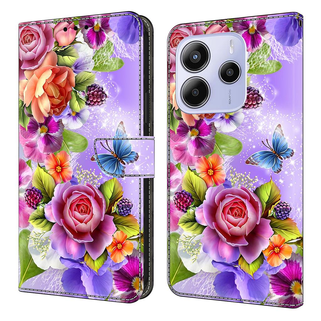 For Xiaomi Redmi Note 14 4G (164.84mm) Wallet Case Pattern Printing PU Leather Flip Stand Phone Cover