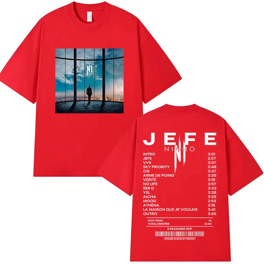 Rapper Ninho Jefe Album 2025 Graphic T-shirt Unisexs Clothing Rock Gothic Pop Music Short Sleeve T Shirt Fashion Oversized T-shirts