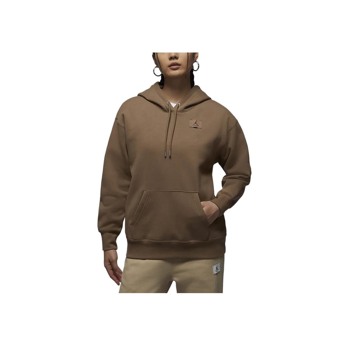 

Jordan Flight Fleece Pullover Hoodie Long Sleeve Sweatshirt Women hoodies Dark-Brown FV7051-223 L