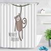 Animal Style Shower Curtain Lion Bathroom Curtain Cartoon Hedgehog Pattern Vintage Bathroom Waterproof Curtains 3D Shower Screen