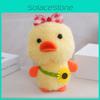 Plush Doll Duck Keychain Bag Accessories With Checkered Bow And Sunflower Decor