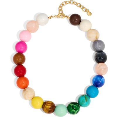 20mm Colorful Chunky Bead Necklace for Women Boho Collar Statement Choker Summer Beach Jewelry Birthday Gift for Her